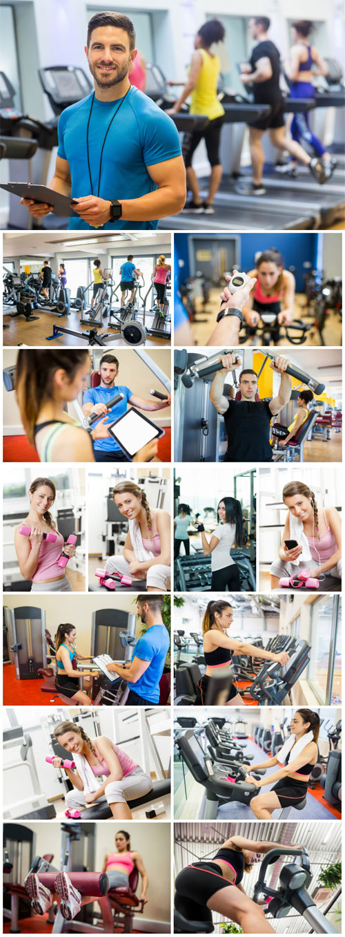 Sports, people at the gym - Stock photo