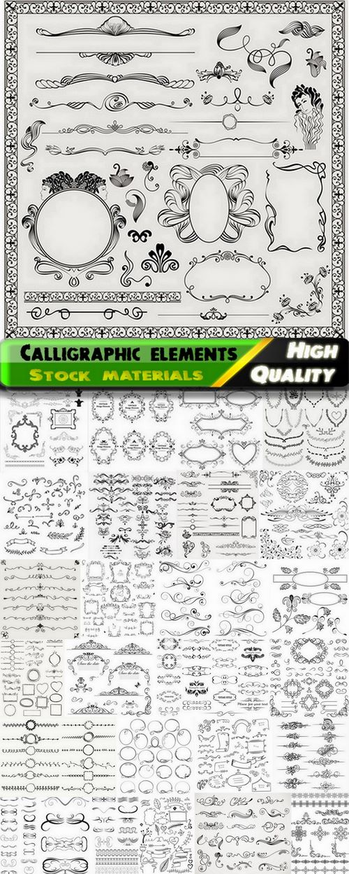 Calligraphic design elements for page decorations #56 - 25 Eps