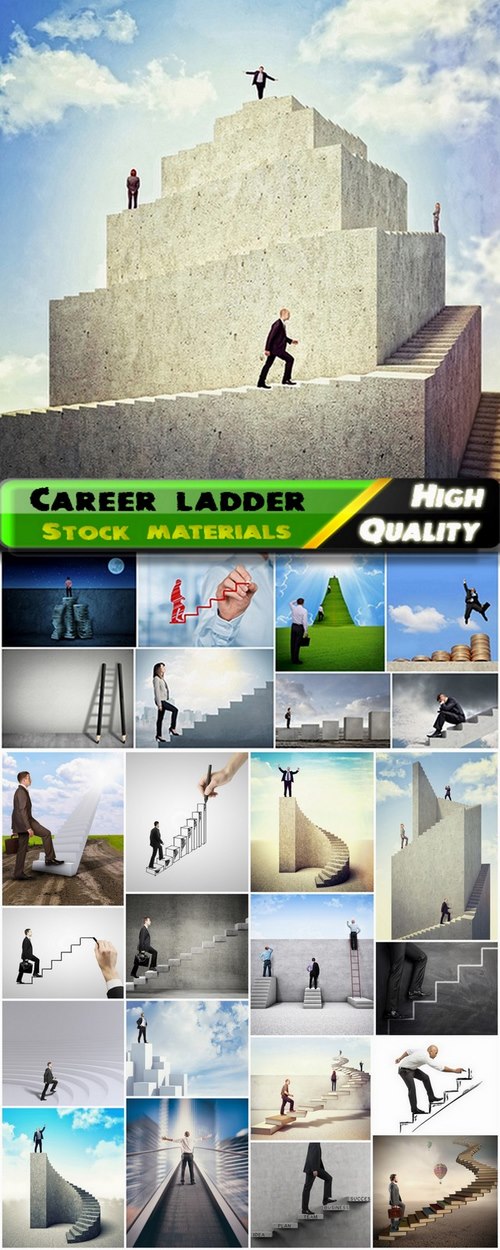 Business concept and people run stairs - 25 HQ Jpg