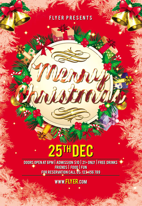Flyer PSD Template - Merry Christmas + Facebook Cover 7