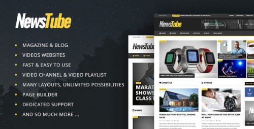 Nulled NewsTube v1.4.4 - Magazine Blog & Video product photo