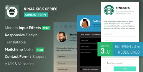 Nulled Ninja Kick WordPress Contact Form v3.2.1 product graphic