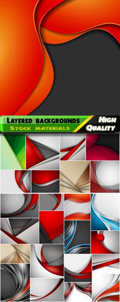 Creative abstract paper layered backgrounds - 25 Eps