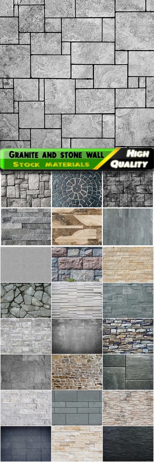 Textures of granite and stone wall - 25 HQ Jpg