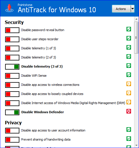 Pointstone AntiTrack for Windows 10 1.0 + Portable