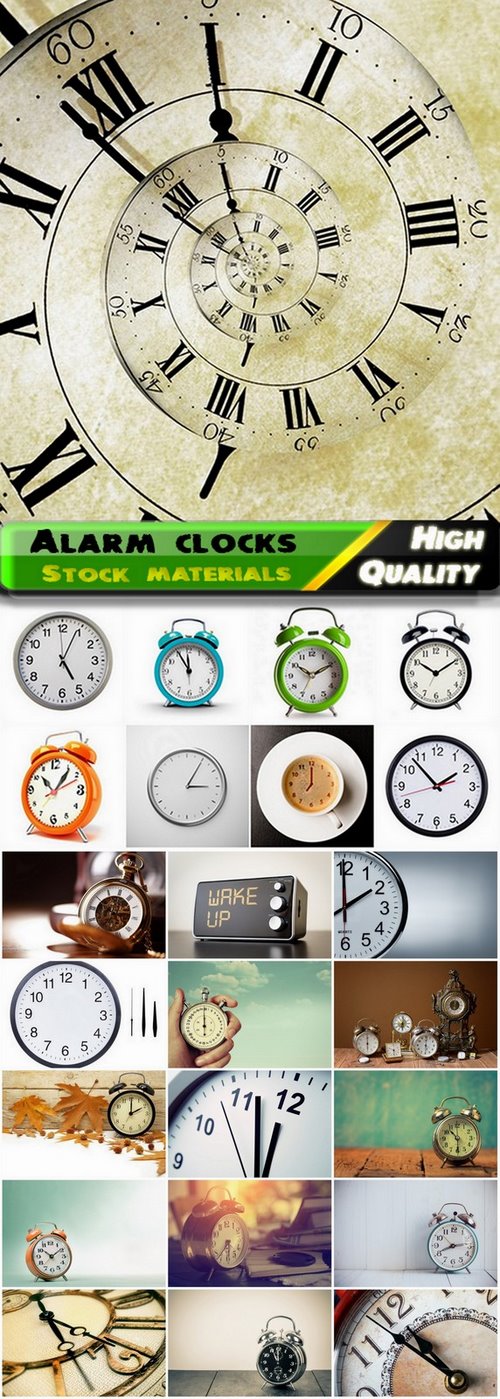 Retro and modern wall and alarm clocks - 25 HQ Jpg