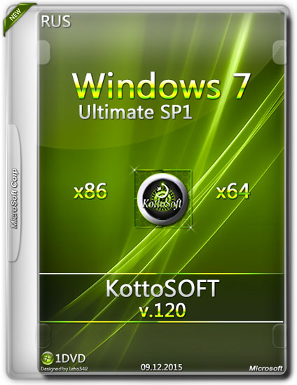 Windows 7 Ultimate SP1 x86/x64 v.120 KottoSOFT (RUS/2015)