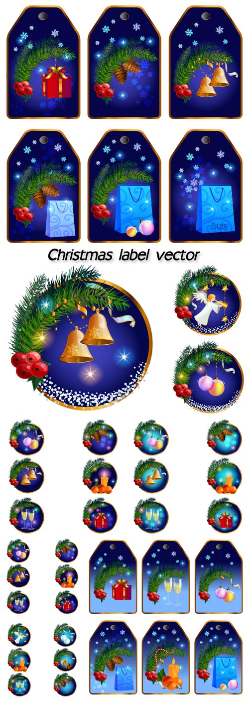 Christmas label background vector