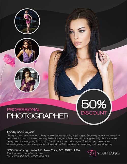 Simple Photography Flyer PSD Template + Facebook Cover