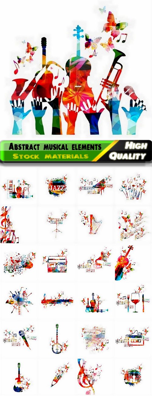 Abstract musical elements and backgrounds - 25 Eps