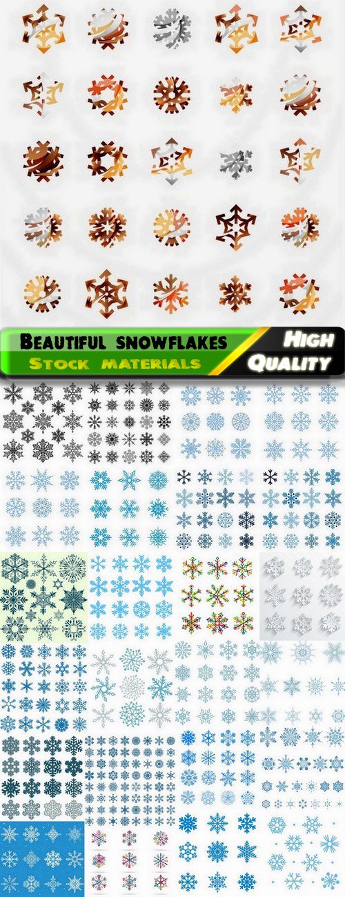Beautiful vector snowflakes from stock 2 - 25 Eps