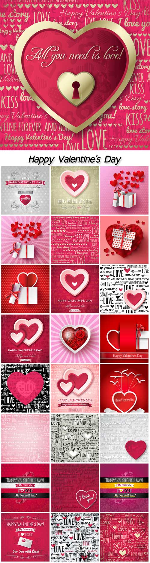 Happy Valentine's Day, hearts, gift wrap, backgrounds vector