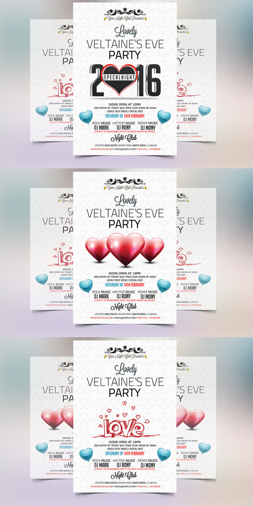 CM - Valentines Eve 2016 Party Flyer 486839