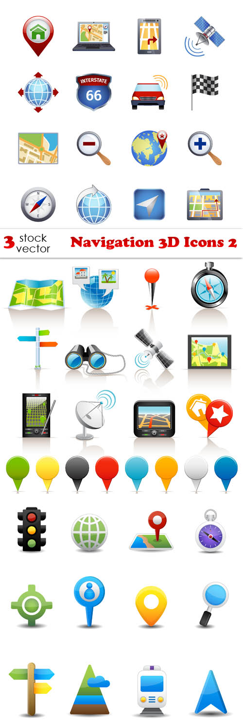 Vectors - Navigation 3D Icons 2