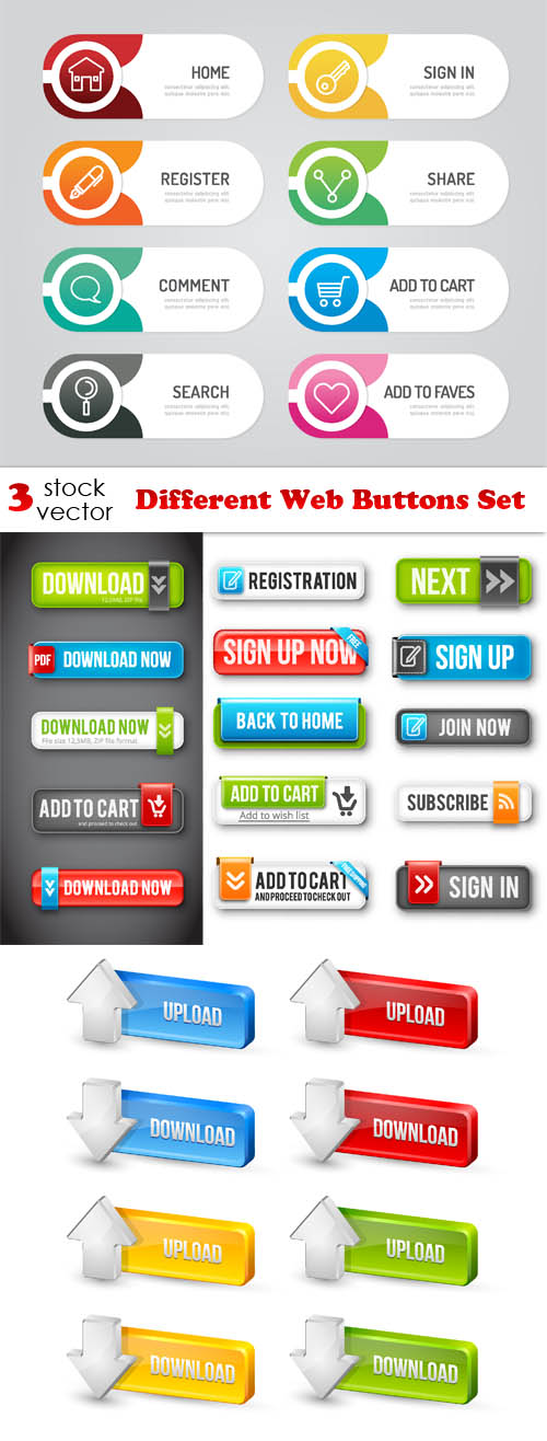 Vectors - Different Web Buttons Set