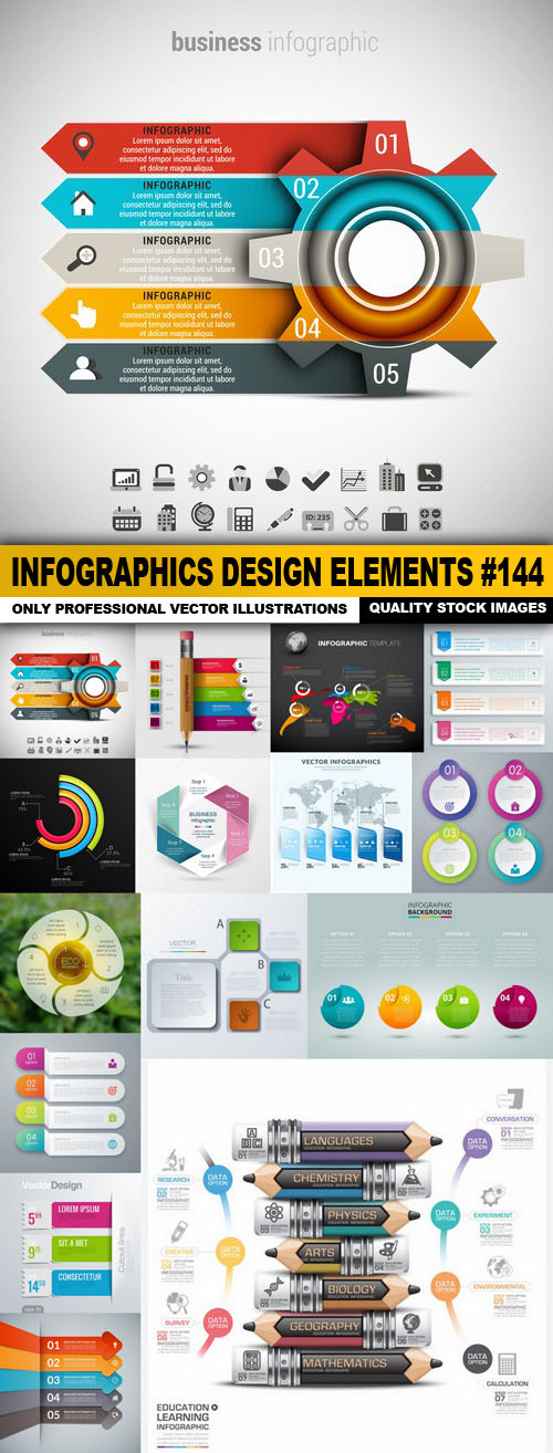 Infographics Design Elements #144 - 15 Vector