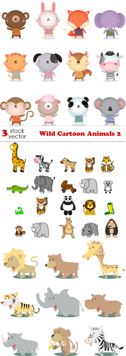 Vectors - Wild Cartoon Animals 2
