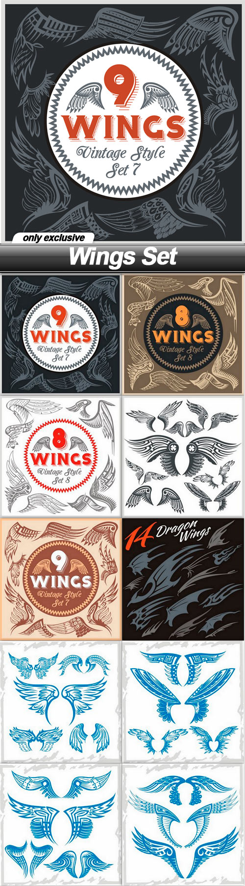 Wings Set - 10 EPS