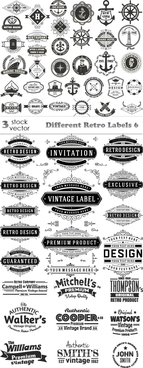 Vectors - Different Retro Labels 6