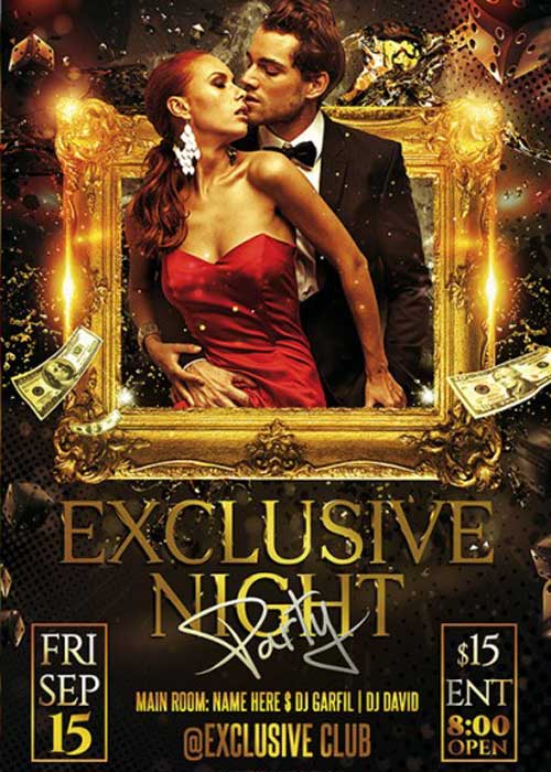 Exclusive Night Party Premium Flyer Template + Facebook Cover