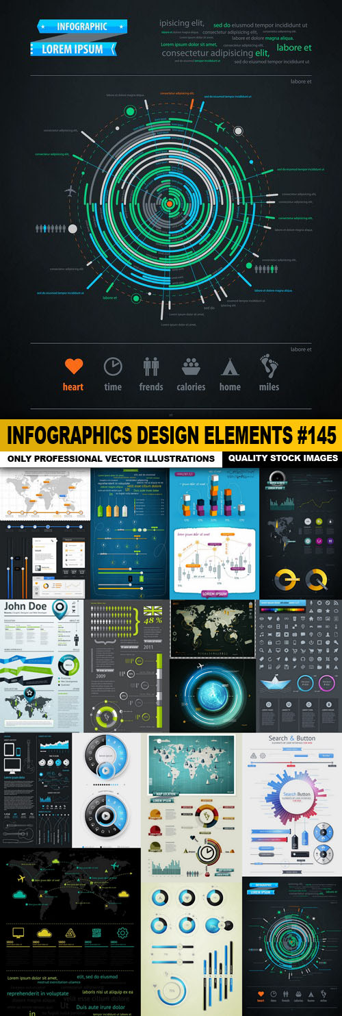Infographics Design Elements #145 - 15 Vector