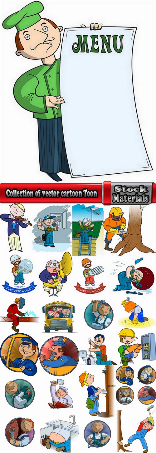 Collection of vector cartoon Toon picture of different professions 25 HQ Jpeg