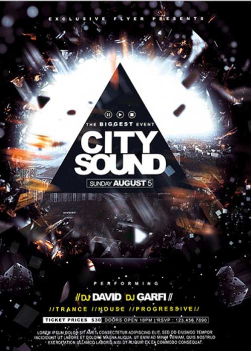 City Sound Premium Flyer Template + Facebook Cover