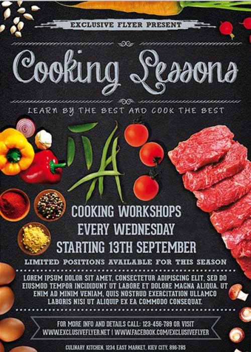 Cooking Lessons Premium Business Flyer PSD Template
