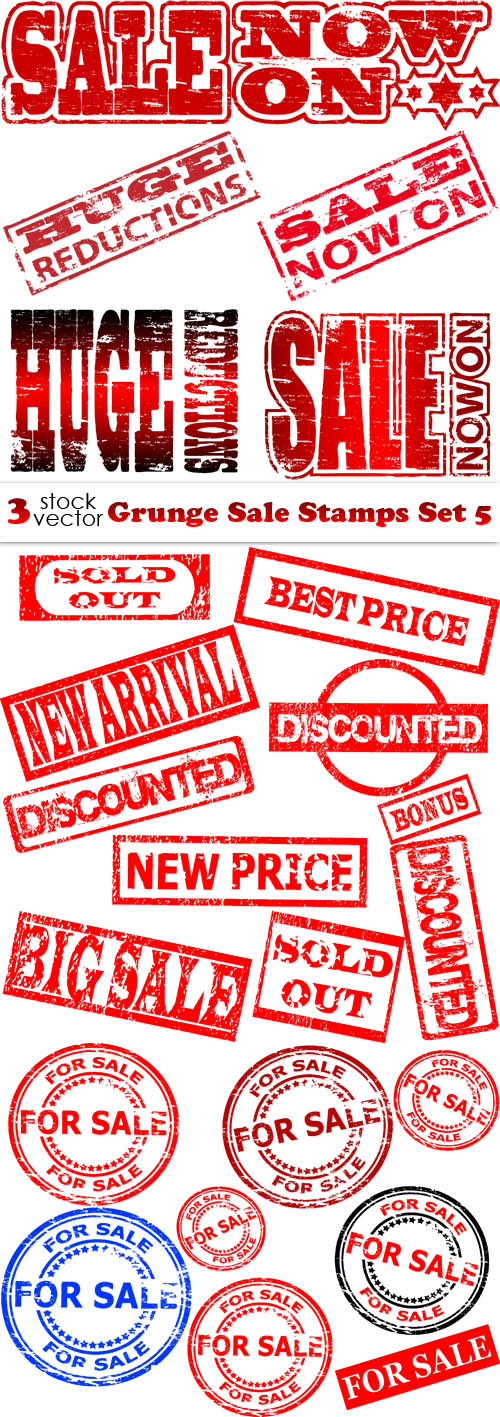 Vectors - Grunge Sale Stamps Set 5