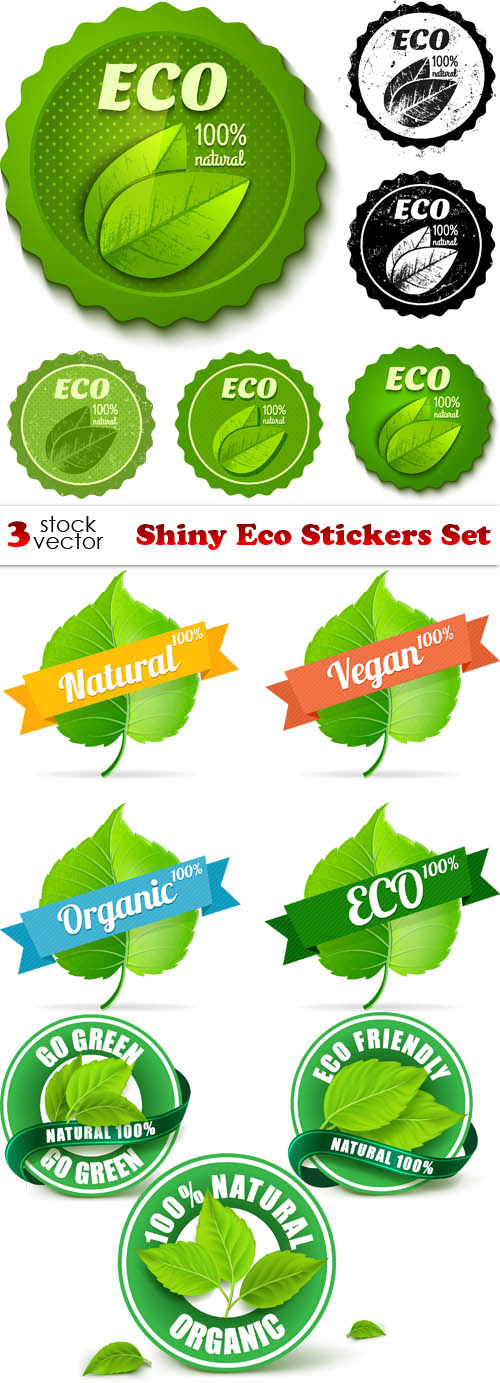 Vectors - Shiny Eco Stickers Set