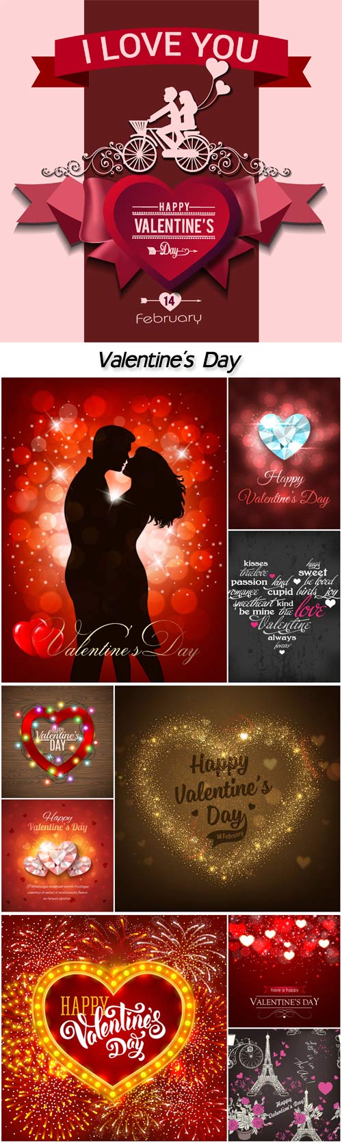 Valentine's Day, romantic backgrounds vector