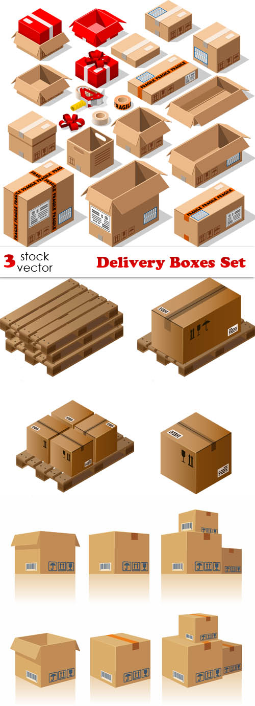 Vectors - Delivery Boxes Set