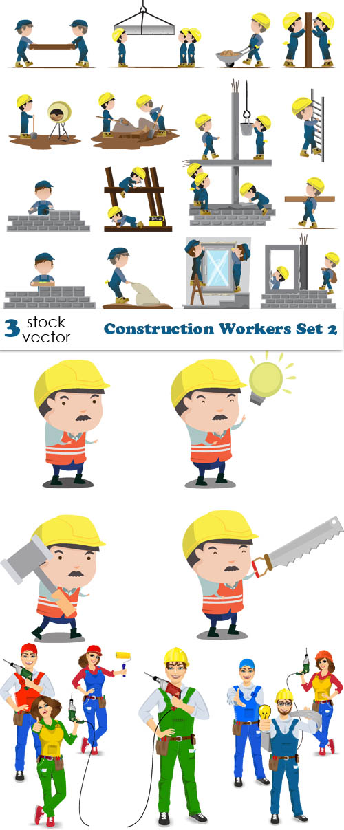 Vectors - Construction Workers Set 2