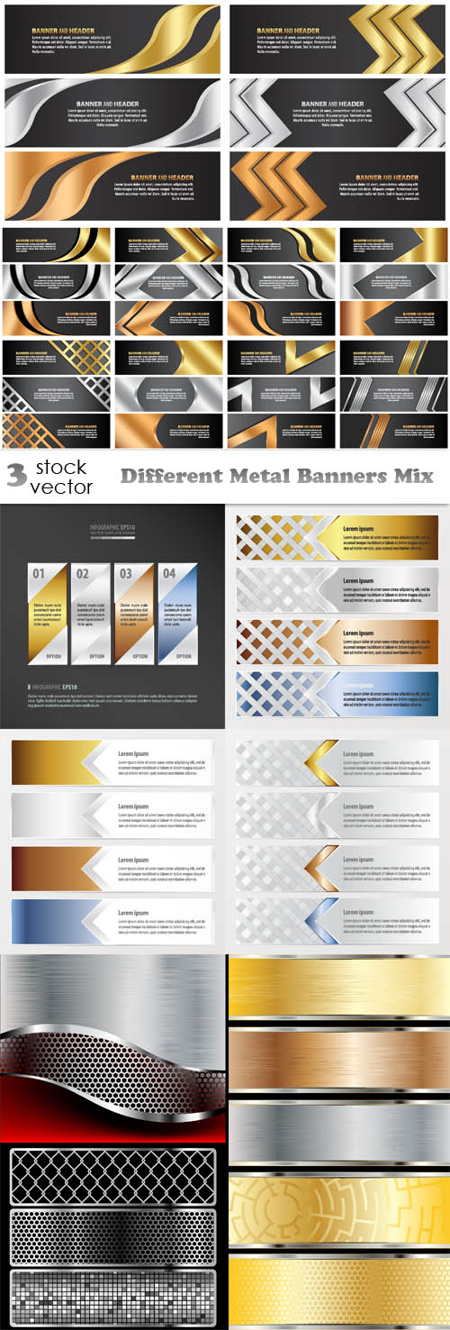 Vectors - Different Metal Banners Mix