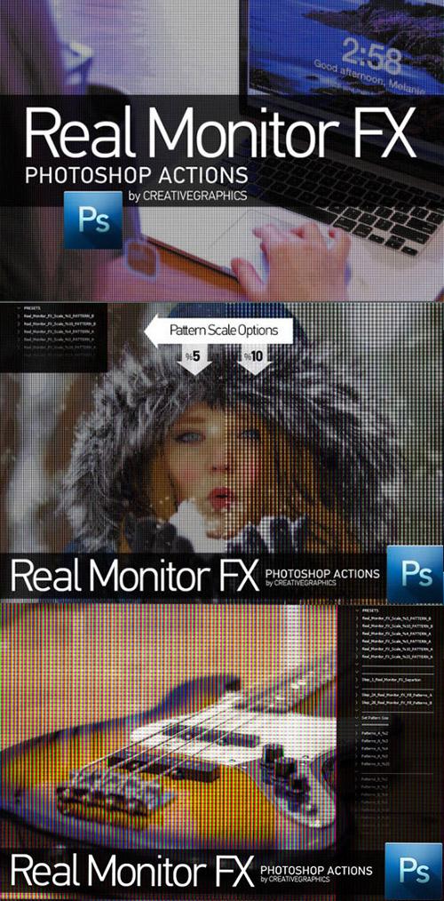 CM - Real Monitor FX Photoshop Action 505546