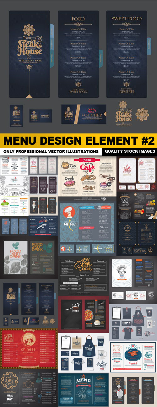Menu Design Element #2 - 25 Vector