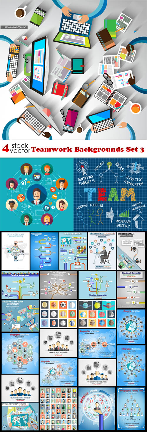 Vectors - Teamwork Backgrounds Set 3