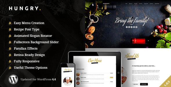 Nulled ThemeForest - Hungry - A WordPress One Page Restaurant Theme