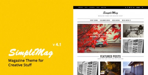 Nulled SimpleMag v4.1 - Magazine theme for creative stuff - WordPress Theme cover
