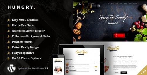 Nulled Hungry - A WordPress One Page Restaurant Theme product pic