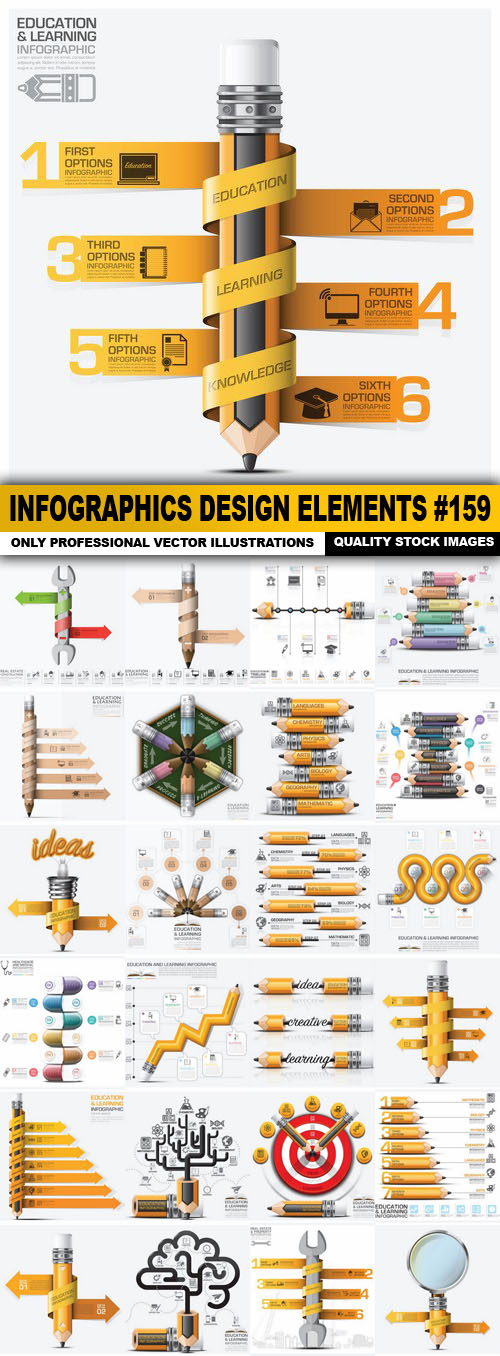 Infographics Design Elements #159 - 25 Vector