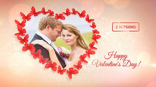 Sweet Butterflies: Valentine's Day Card - Project for After Effects (Videohive)