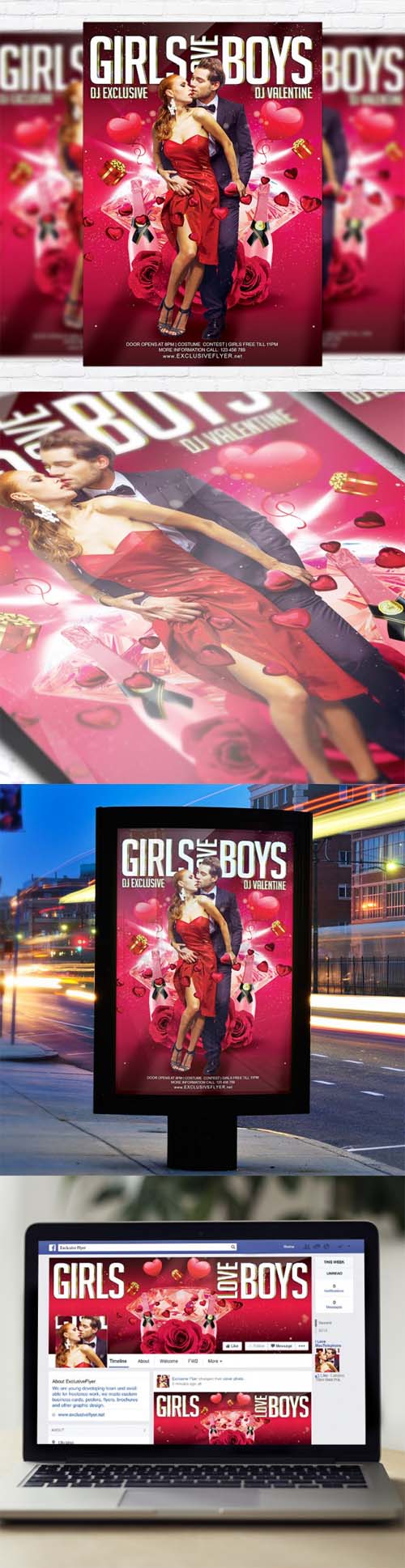 Flyer Template - Girls Love Boys + Facebook Cover 7