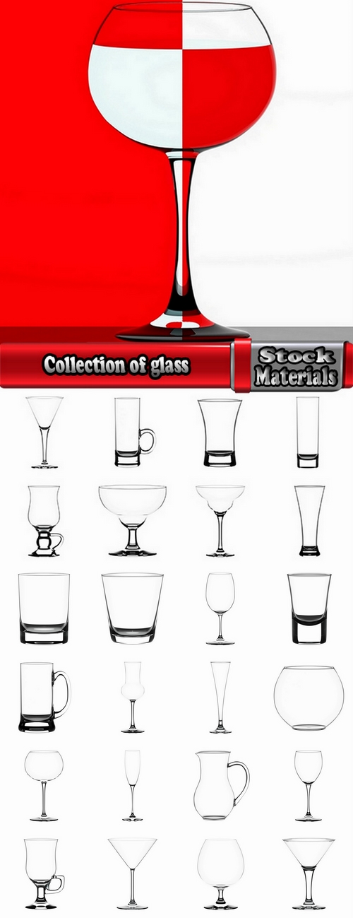 Collection of glass container goblet jar 25 HQ Jpeg