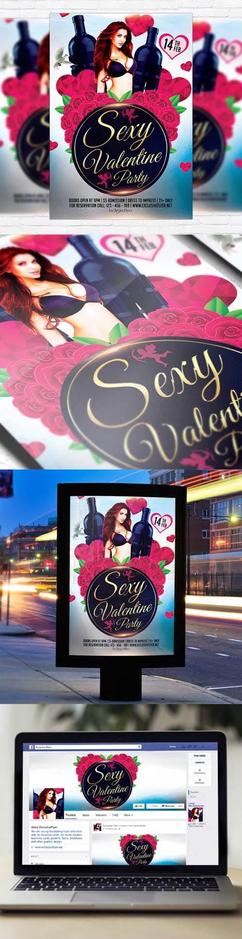 Flyer Template - Sexy Valentine + Facebook Cover 9