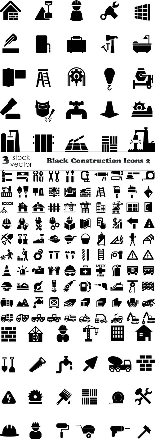 Vectors - Black Construction Icons 2
