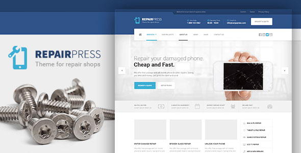Nulled ThemeForest - RepairPress v1.3.0 - GSM, Phone Repair Shop WP