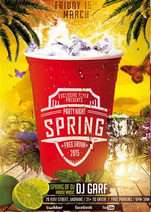 Spring Party Night Premium Flyer Template