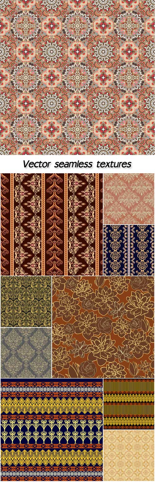 Vector seamless texture, damask backgrounds