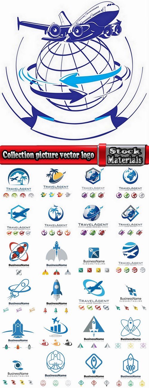 Collection picture vector logo illustration of the business campaign 23-25 EPS
